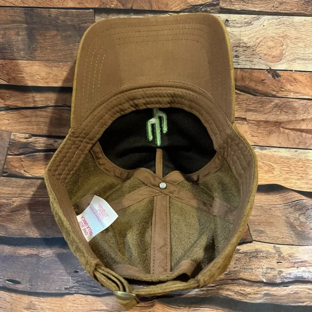 No Boundaries Cactus Hat Cap Faux Suede Rust Brown Adjustable Dad Hat Desert Men